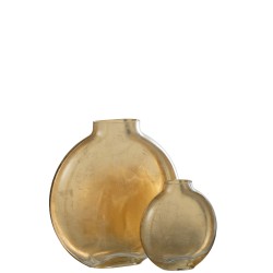 Vase plat en verre transparent 24x5x26 cm