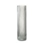 Vase cylindrique à lignes en verre transparent 8x8x30 cm Vase cylindrique à lignes en verre transparent 8x8x30 cm