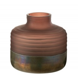 Vase rond avec col en verre multicouleur 22x22x21 cm