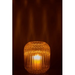 Vase droit en verre jaune L14*l14*H17cm
