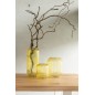 Vase droit en verre jaune L14*l14*H17cm Vase droit en verre jaune L14*l14*H17cm