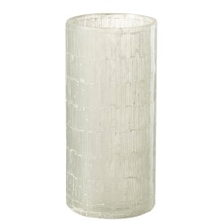 Vase avec mosaïques en verre gris 15x15x30 cm