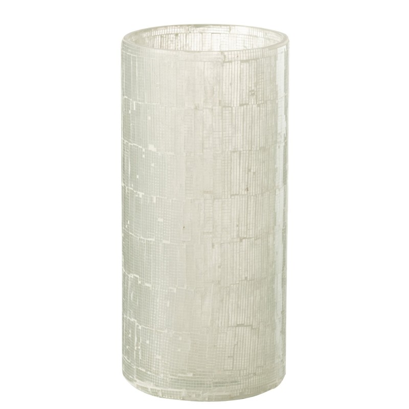 Vase avec mosaïques en verre gris 15x15x30 cm Vase avec mosaïques en verre gris 15x15x30 cm