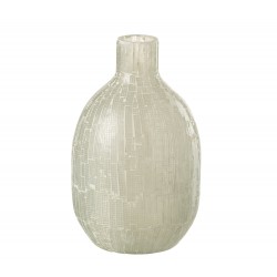 Vase avec mosaïques en verre gris 17x17x27 cm