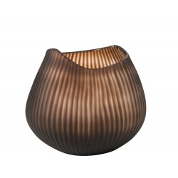 Vase lignes en verre marron 23x23x20 cm