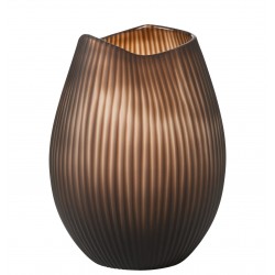 Vase lignes en verre marron 21x21x32 cm