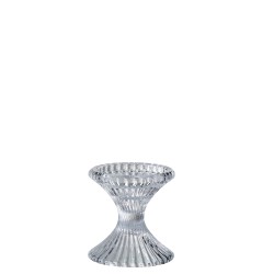 CHANDELIER/BOUGEOIR NERVURES ROND VERRE TRANSPARENT SMALL