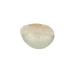 Vase boule en verre beige 13x13x10 cm