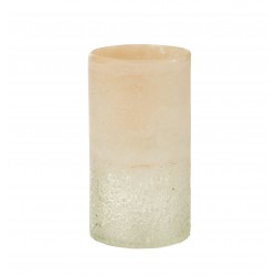 Vase cylindre en verre beige 12x12x23 cm