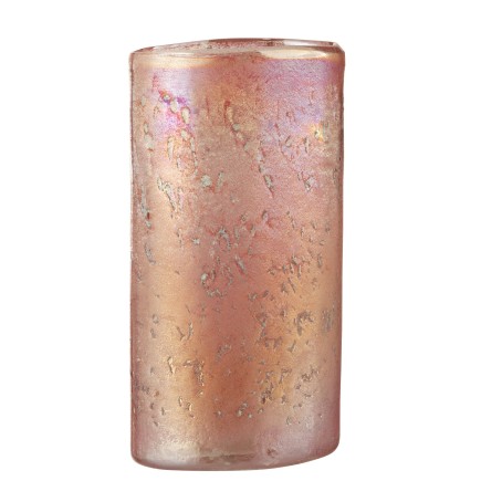 Vase ovale en verre rose 13x8x25 cm