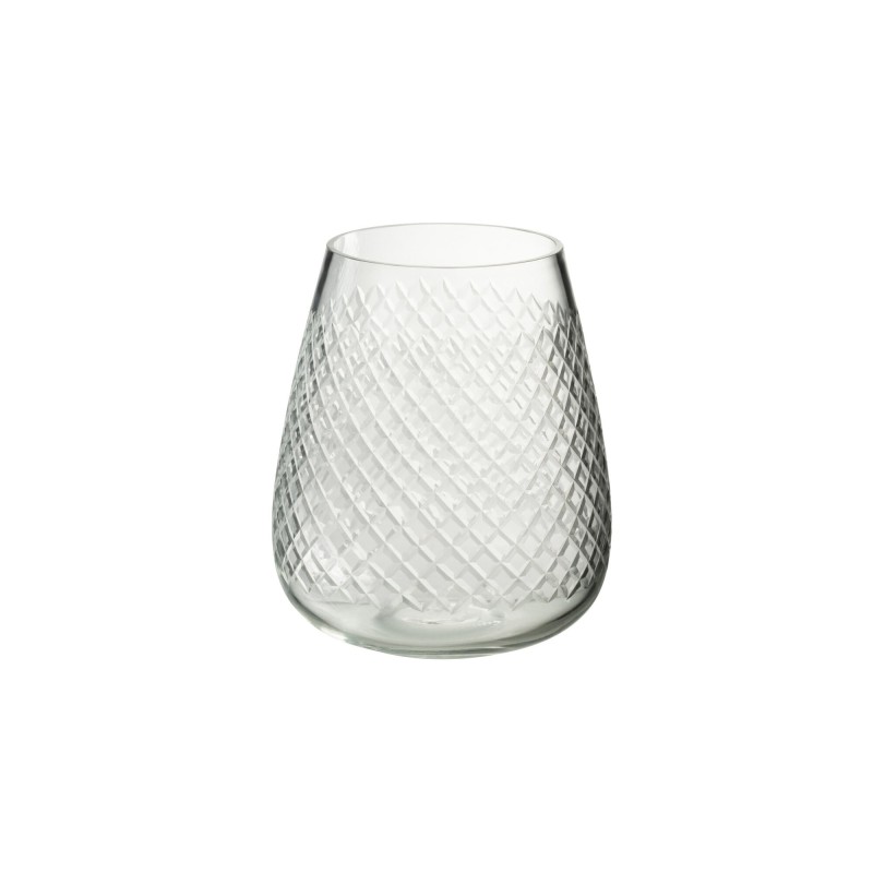 Vase à carreaux en verre transparent 18x18x25 cm Vase à carreaux en verre transparent 18x18x25 cm