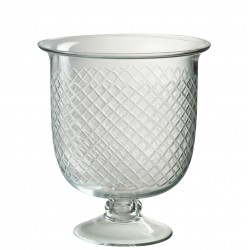 Vase à carreaux en verre transparent 23x23x25 cm