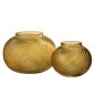 VASE ROND RAYURES RELIEF VERRE JAUNE LARGE VASE ROND RAYURES RELIEF VERRE JAUNE LARGE