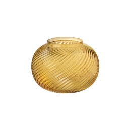 Vase boule en verre jaune 20x17 cm