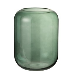 Vase cylindrique en verre vert 29x22x22 cm