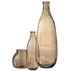 Vase boule en verre marron 20x21x21 cm