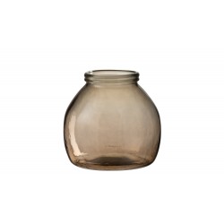 Vase boule en verre marron 20x21x21 cm