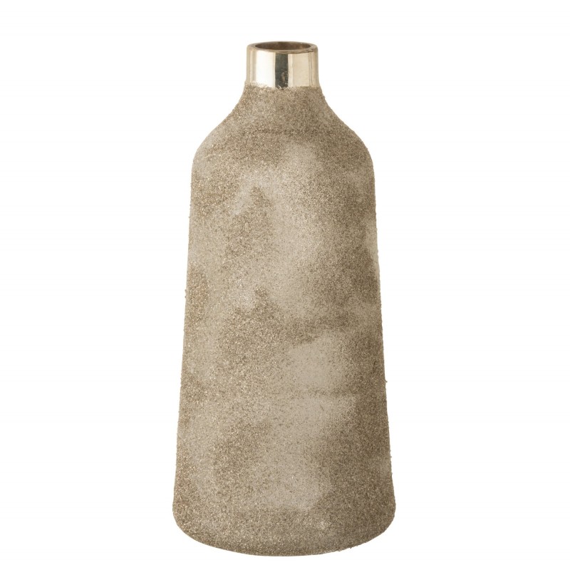 Vase bouteille sablé doré H49 cm