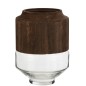 Vase en bois et verre H26cm