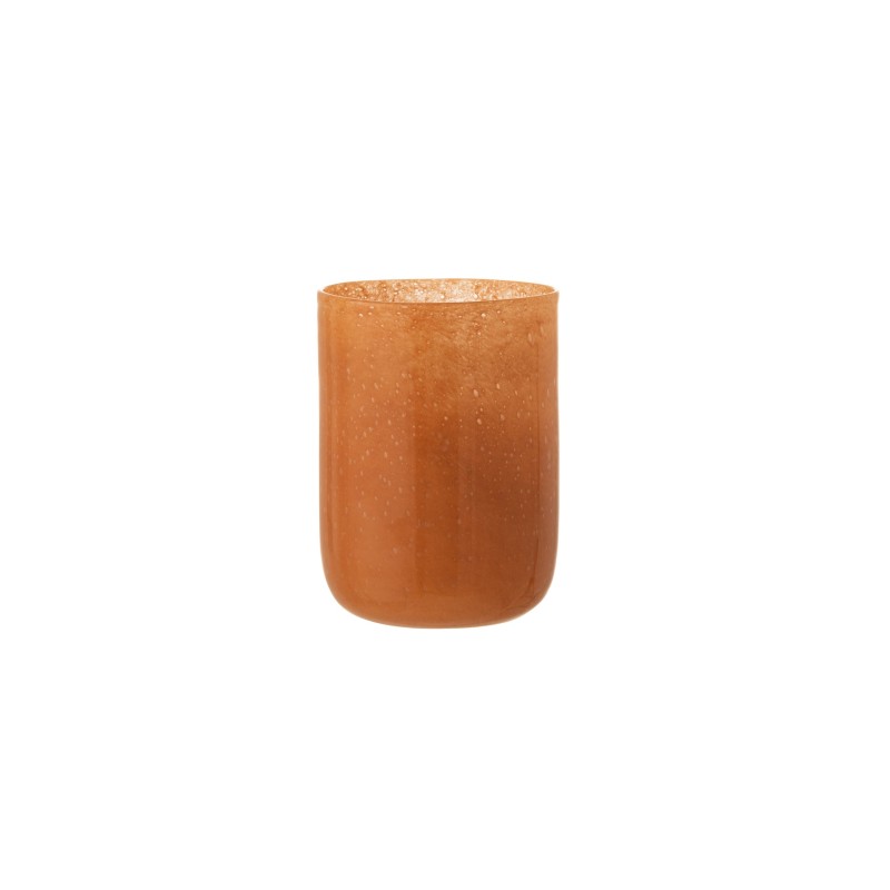 VASE ROND VERRE ORANGE MEDIUM