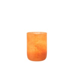 VASE ROND VERRE ORANGE MEDIUM