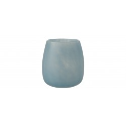 Vase rond en verre bleu H20 cm