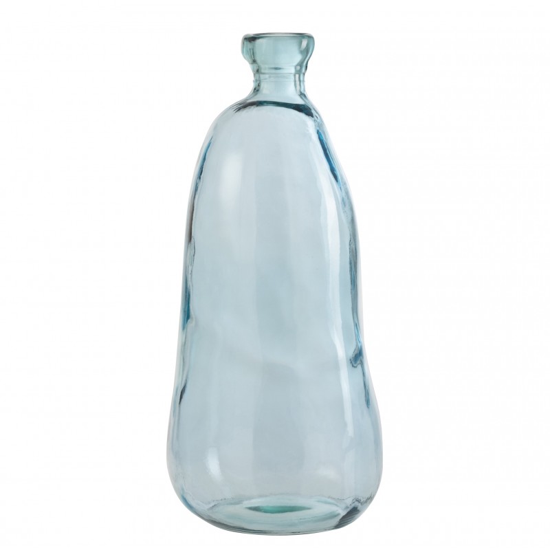 Vase dame jeanne en verre bleu 23x23x51 cm