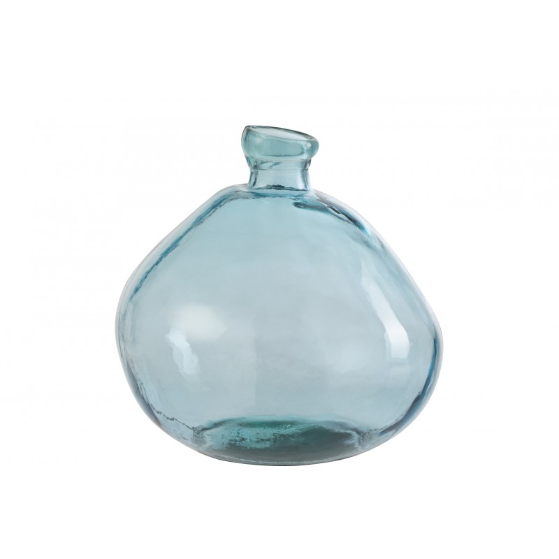 Vase dame jeanne en verre bleu 32x32x33 cm