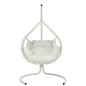 CHAISE SUSPENDUE+COUSSINS ARES CORDE/METAL BLANC
