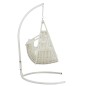 CHAISE SUSPENDUE+COUSSINS ARES CORDE/METAL BLANC