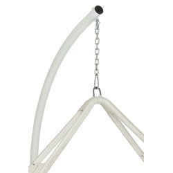 CHAISE SUSPENDUE+COUSSINS ARES CORDE/METAL BLANC
