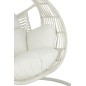 CHAISE SUSPENDUE+COUSSINS ARES CORDE/METAL BLANC