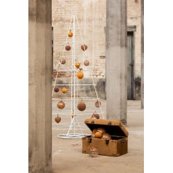 Árbol de Navidad cónico para decorar en metal blanco 94x94x188 cm