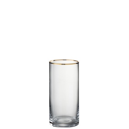 Verre haut col doré en verre transparent 7x7x15 cm