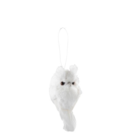 Búho de Plumas - Peluche blanco 6x6x14 cm