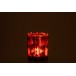 Photophore en verre - Plumes Bordeaux 8x8x9 cm Photophore en verre - Plumes Bordeaux 8x8x9 cm