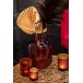 Photophore en verre - Plumes Bordeaux 8x8x9 cm Photophore en verre - Plumes Bordeaux 8x8x9 cm