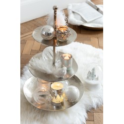 Boite de 4 boules de Noël en verre transparent 10x10x10 cm