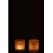 Set de 2 photophores en verre blanc 7x7x8 cm Set de 2 photophores en verre blanc 7x7x8 cm