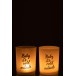 Set de 2 photophores en verre blanc 10x10x12 cm Set de 2 photophores en verre blanc 10x10x12 cm