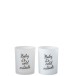Set de 2 photophores en verre blanc 10x10x12 cm Set de 2 photophores en verre blanc 10x10x12 cm