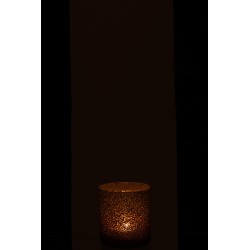 Photophore en verre Bordeaux 7x7x8 cm