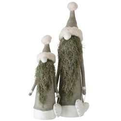 Père Noël en textile vert 24x19x75 cm