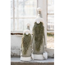 Père Noël en textile vert 24x19x75 cm