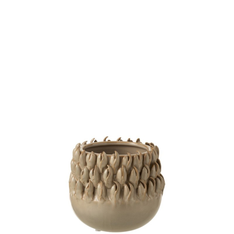 Vaso cerâmica cinzenta 15,5 x 15,5 x 14,5 cm