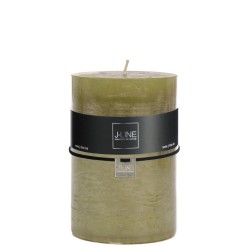 Bougie cylindrique 120H en Paraffine vert 10x10x15 cm