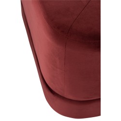 Pouf carré en velours rouge