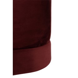 Pouf carré en velours rouge