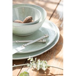 Assiette plate en céramique vert menthe D23cm