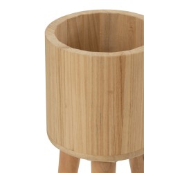 Set de 3 cache-pot en bois naturel 27x27x50 cm